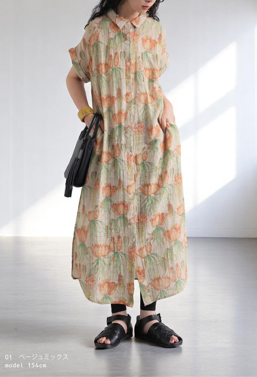 ヴィンテージインド綿ワンピースfloral