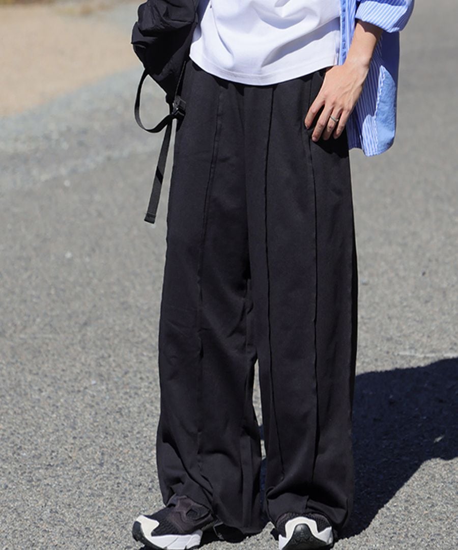 裏毛 ワイドパンツ メンズ ロング アウトシーム 送料無料・メール便