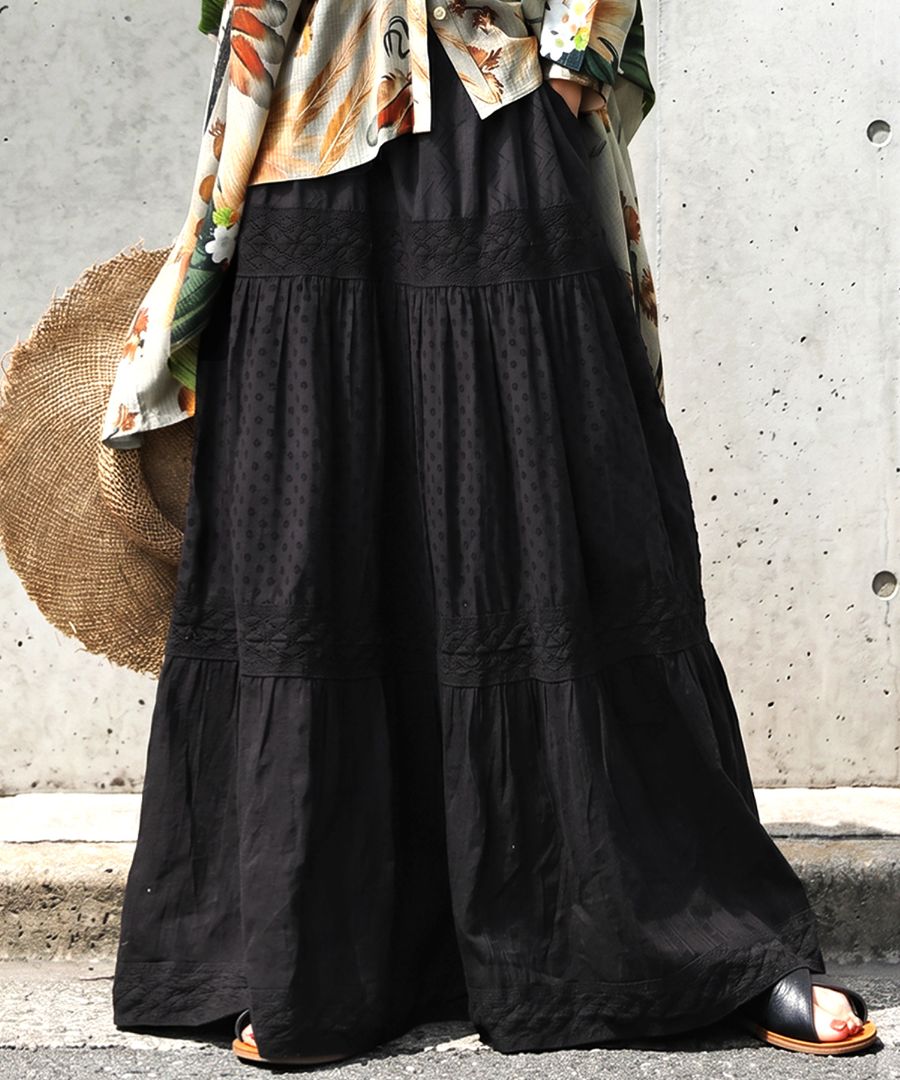 シンプルなのに絵になる。 インド綿 ロングスカート レディース