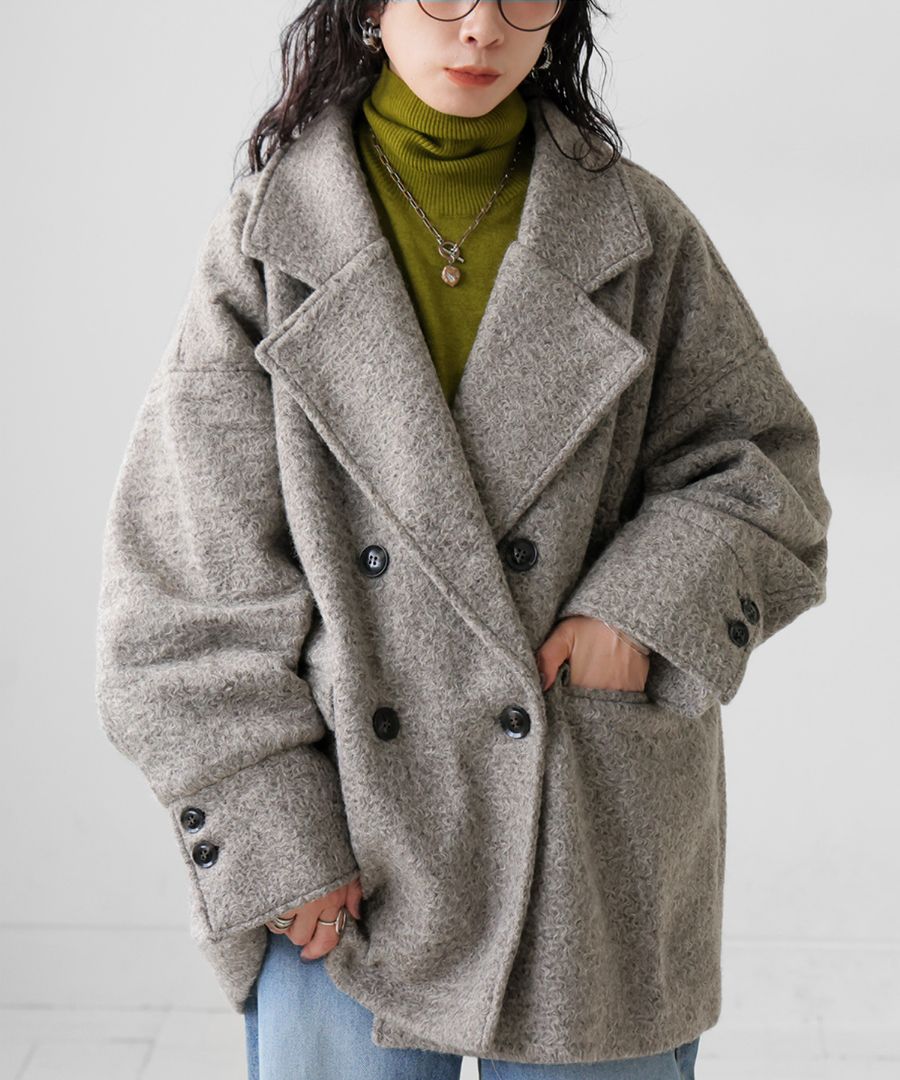 再入荷予定有!カールシャギー コート レディース アウター ミドル丈