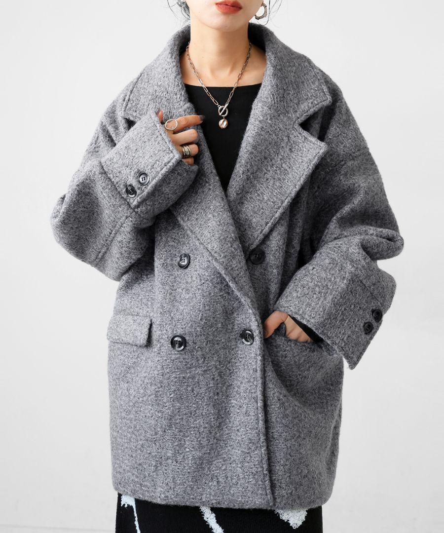 カールシャギー コート レディース アウター ミドル丈 送料無料