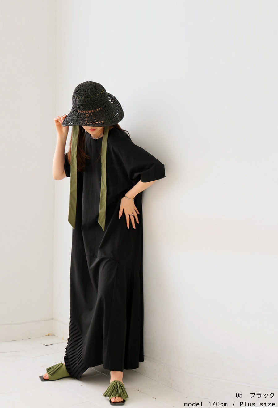 モードデザイン ワンピース レディース ロング 半袖 送料無料