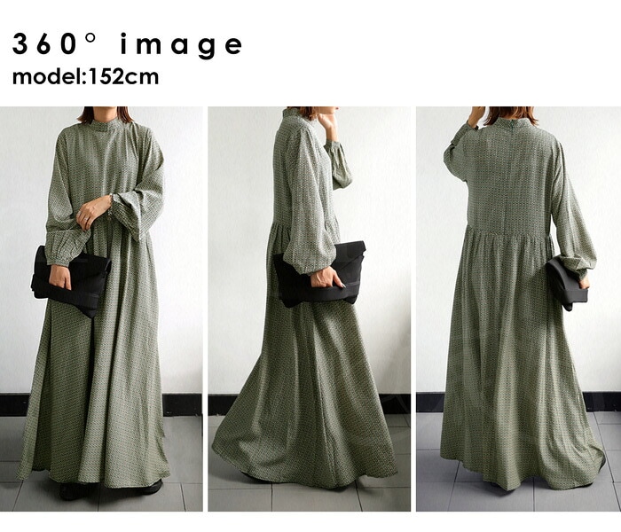 国内発送☆【HOBBS】ドット×ハイピング♪可憐レトロワンピース レトロ柄 ワンピース レディース 長袖 ロング 柄ワンピ 送料無料