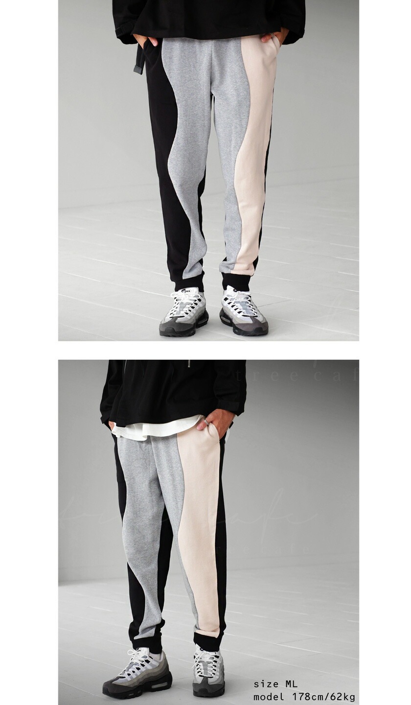 配色スウェットパンツ パンツ メンズ ボトムス ロング 綿100・再