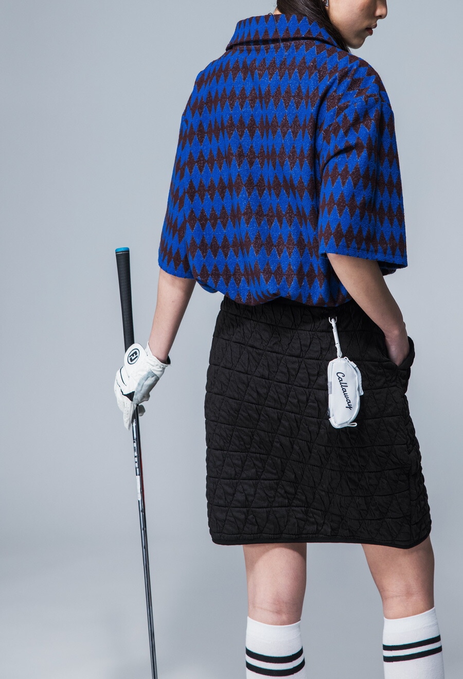 ANTIQUA GOLF×STCH 幾何学柄 開襟トップス メンズ 送料無料・再販