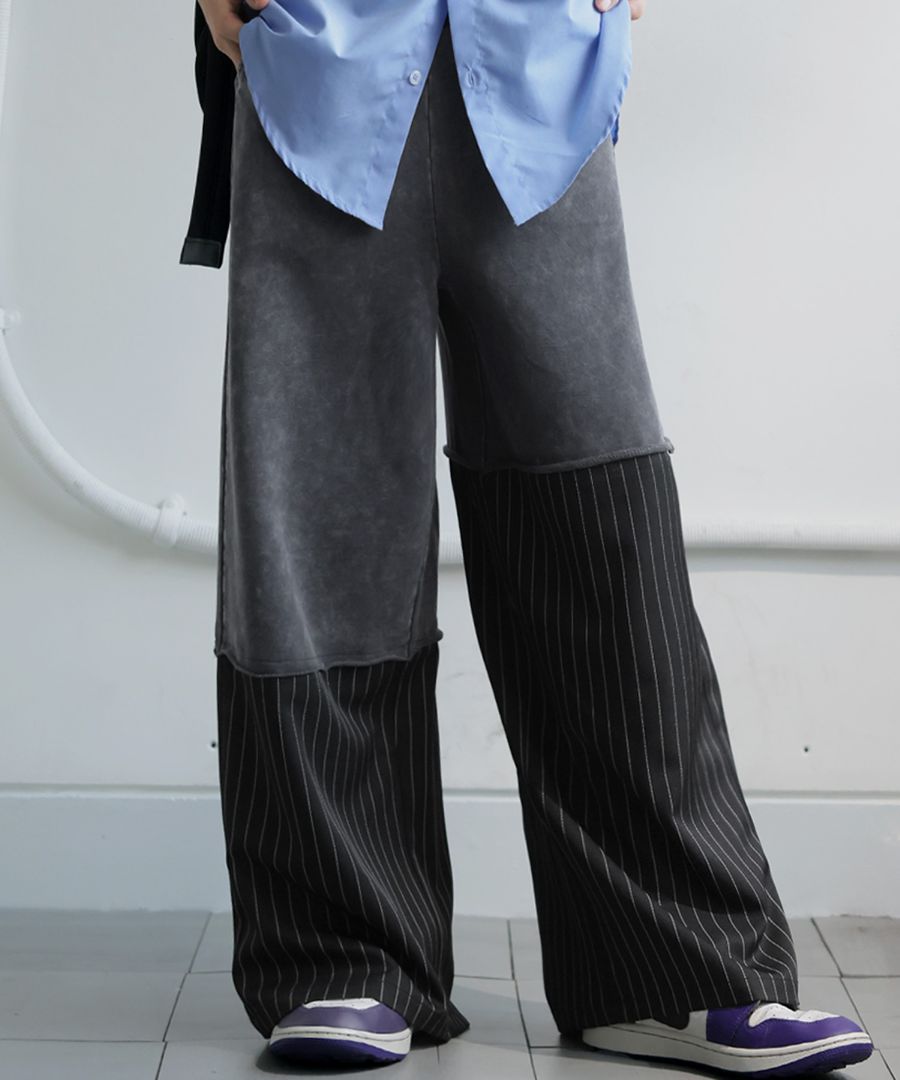 柄切替パンツ メンズ ボトムス ドッキング 送料無料・メール便不可