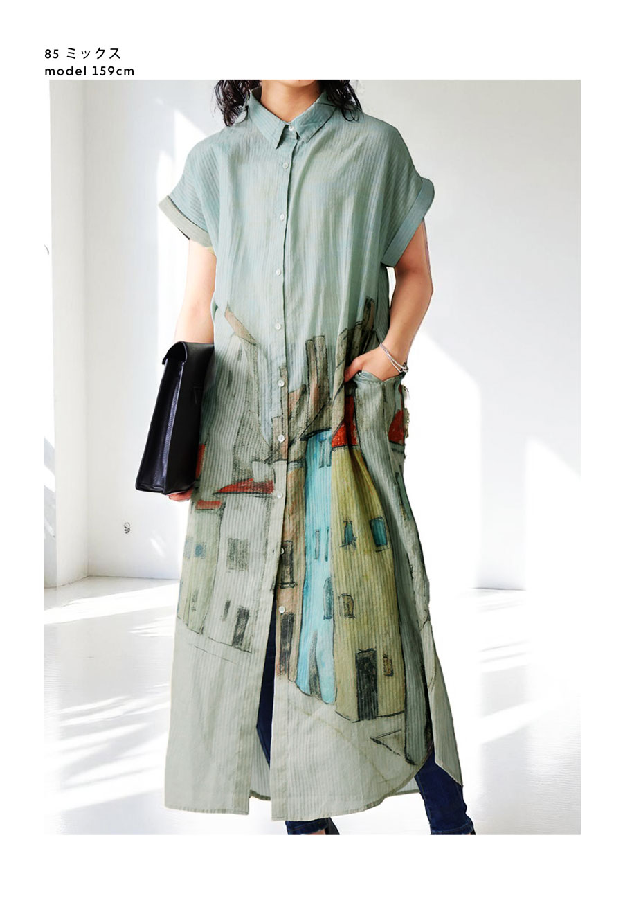 楽天市場】インド綿 ワンピース 半袖 ロングシャツ 2way ティー