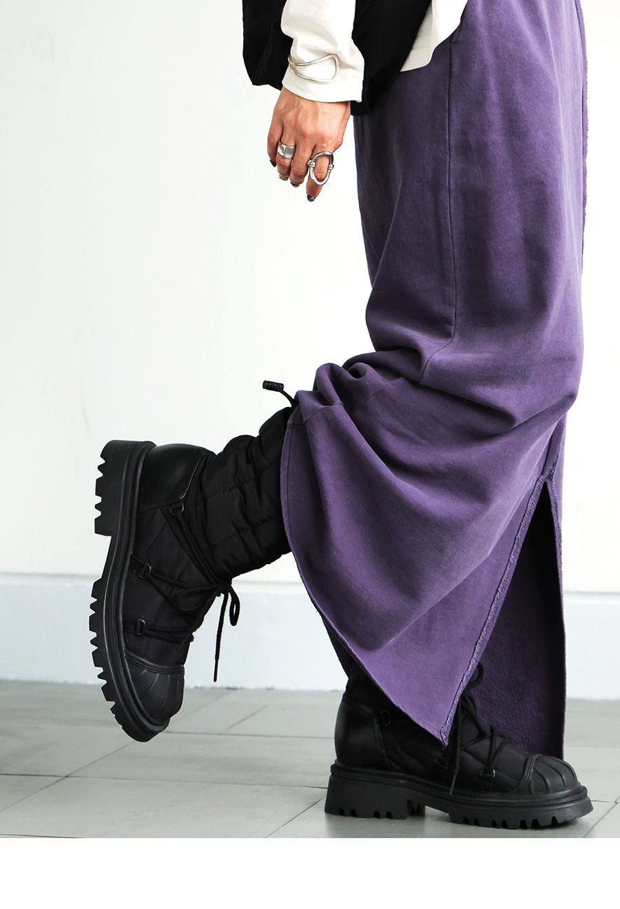 中綿 レースアップブーツ レディース 厚底 パデット 送料無料・メール