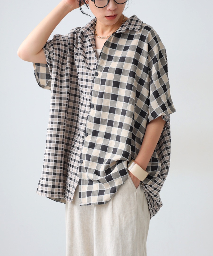 MIYABI５点 アシメチェックシャツ シャツ レディース トップス 送料無料・再再販