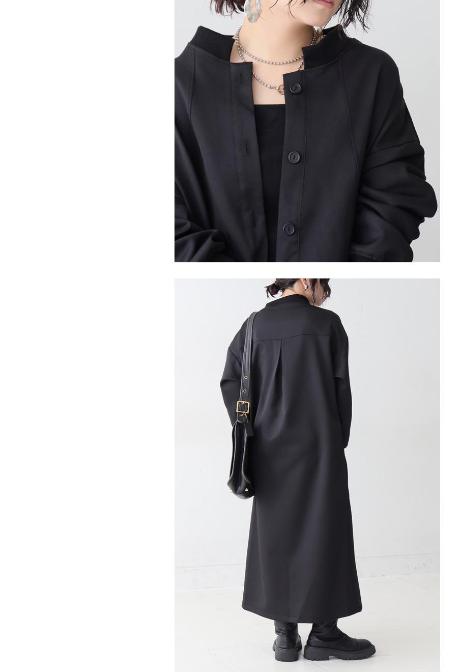 ワンピース レディース 長袖 ロング スタンドネック 送料無料・再入荷