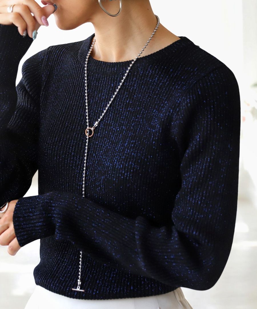 ラメニット ニット レディース トップス ラメ 送料無料・(500)メール便