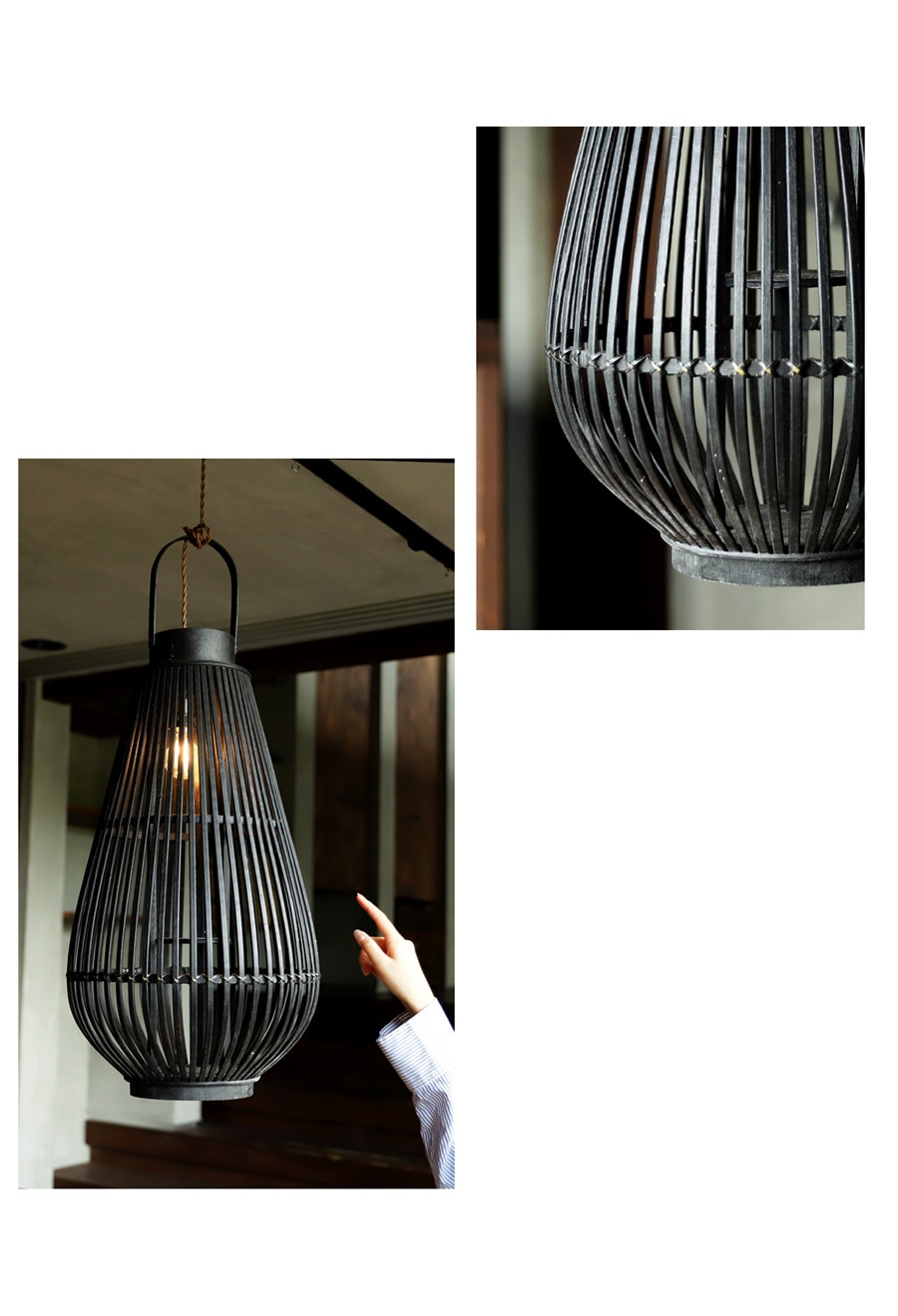 ポイント10％！2月25日20時～3月26日10時竹製ワイヤー ランタン風