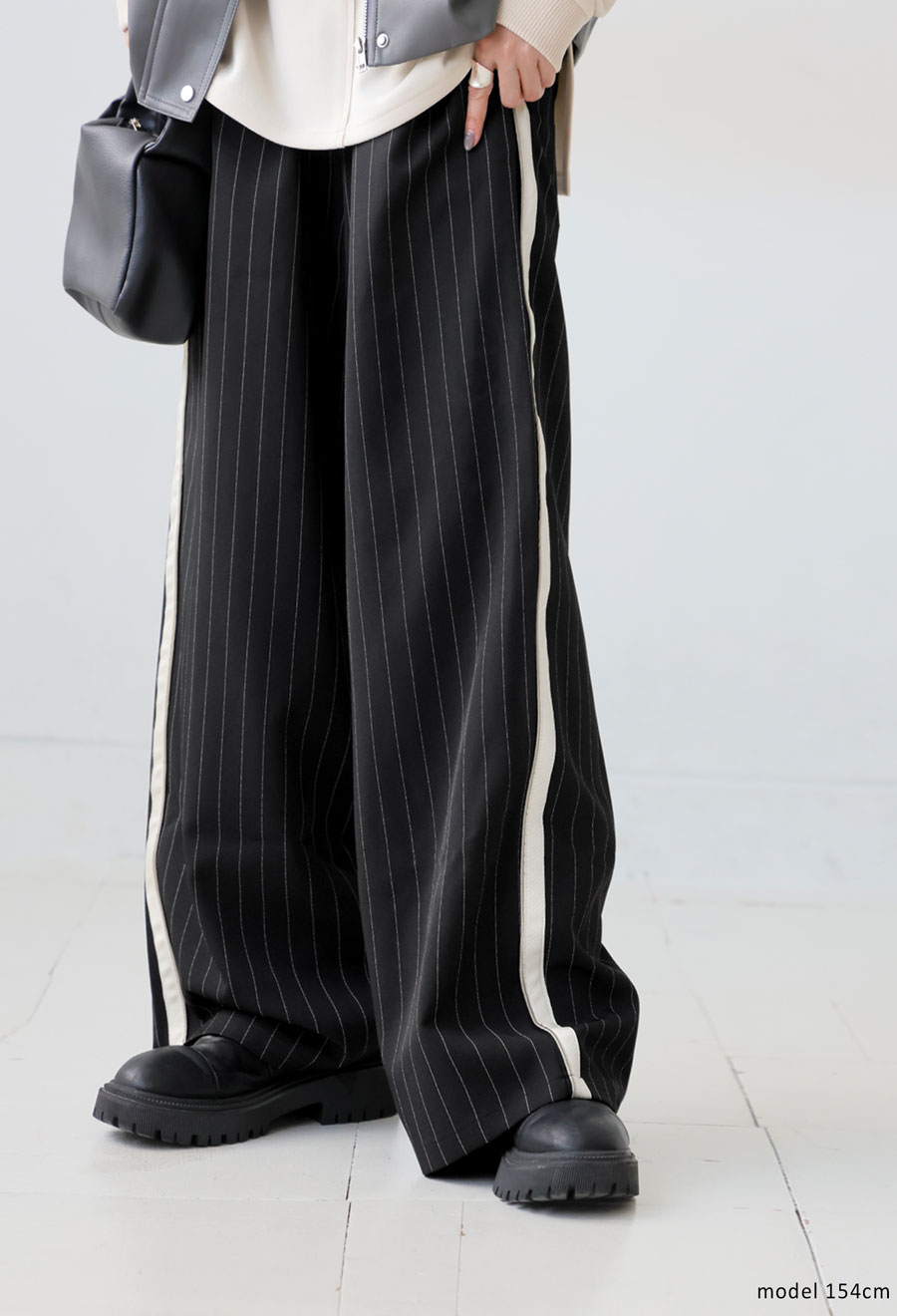 サイドライン ピンストライプパンツ レディース 送料無料・再入荷 (500