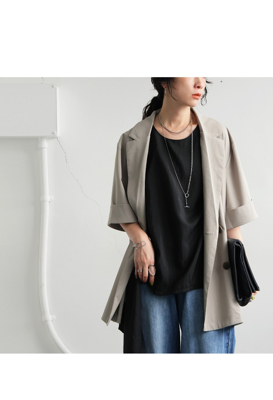 ifsixwasnine異素材アシメリブタンクトップ ifsixwasnine異素材アシメリブタンクトップ