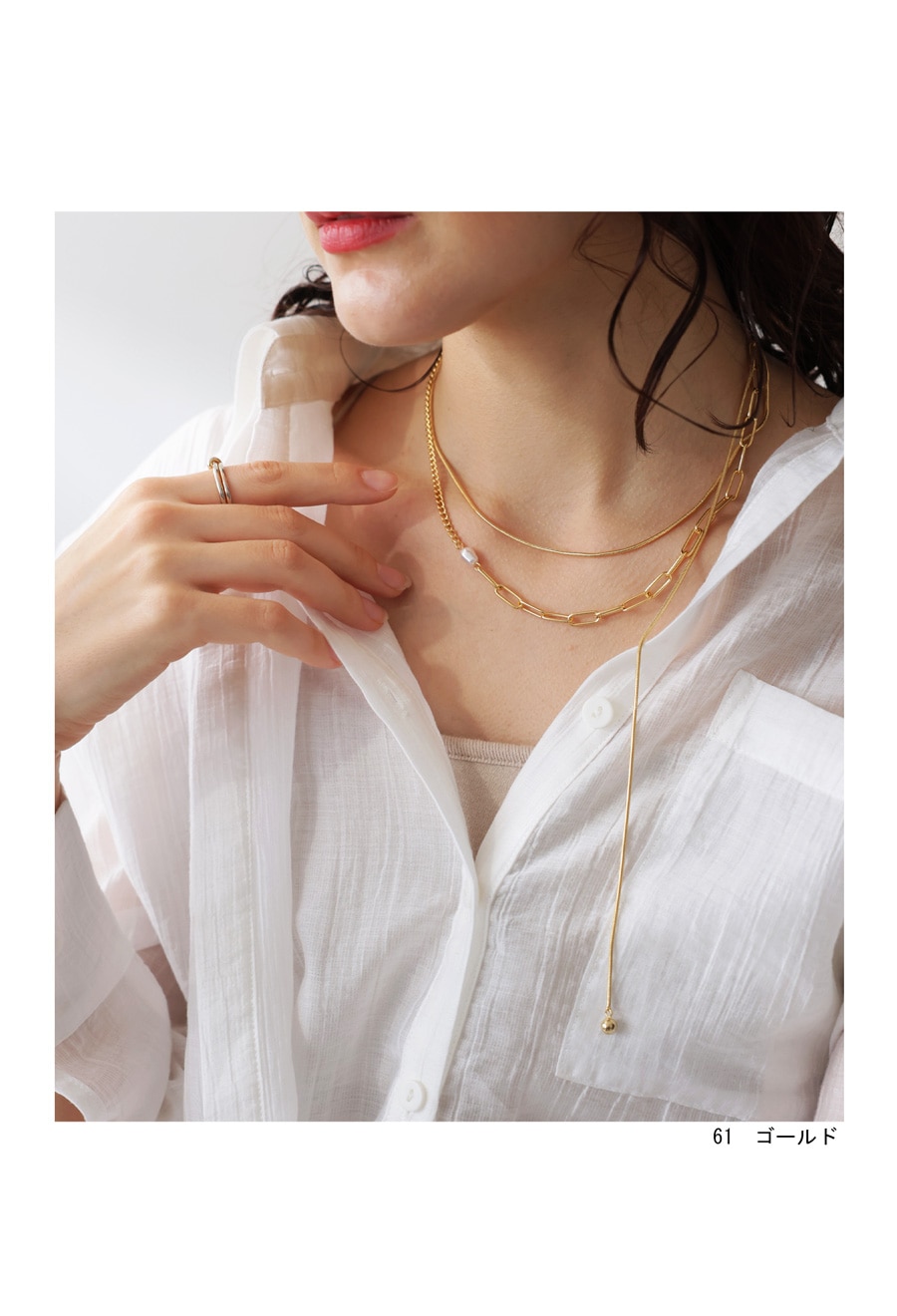アクセ送料無料 変形チェーンネックレス ネックレス レディース