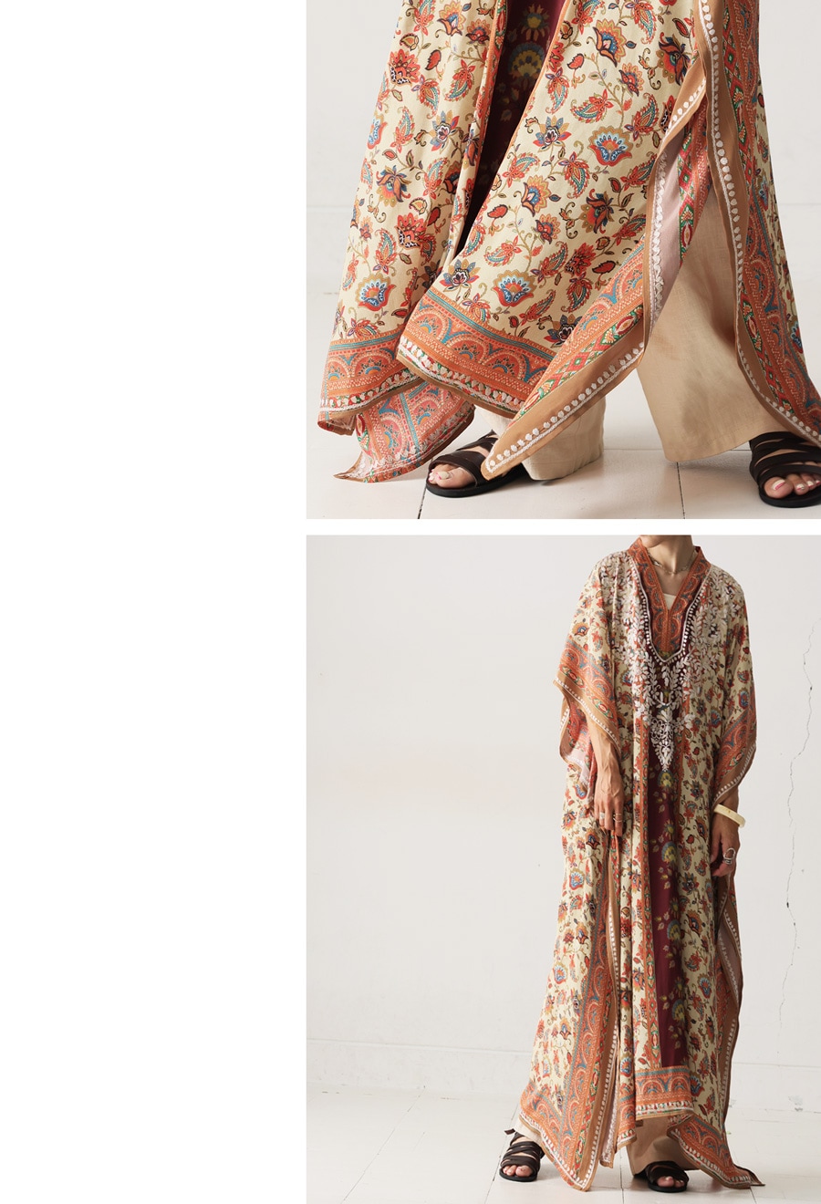 エスニック柄 刺繍 カフタンワンピース レディース 送料無料・(500