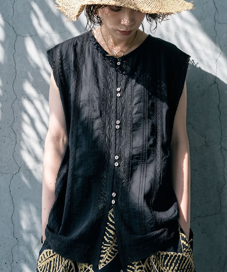 黒 レース ノースリーブ ベスト いつもの服が、少しだけいい。ベスト レディース ノースリーブ レース