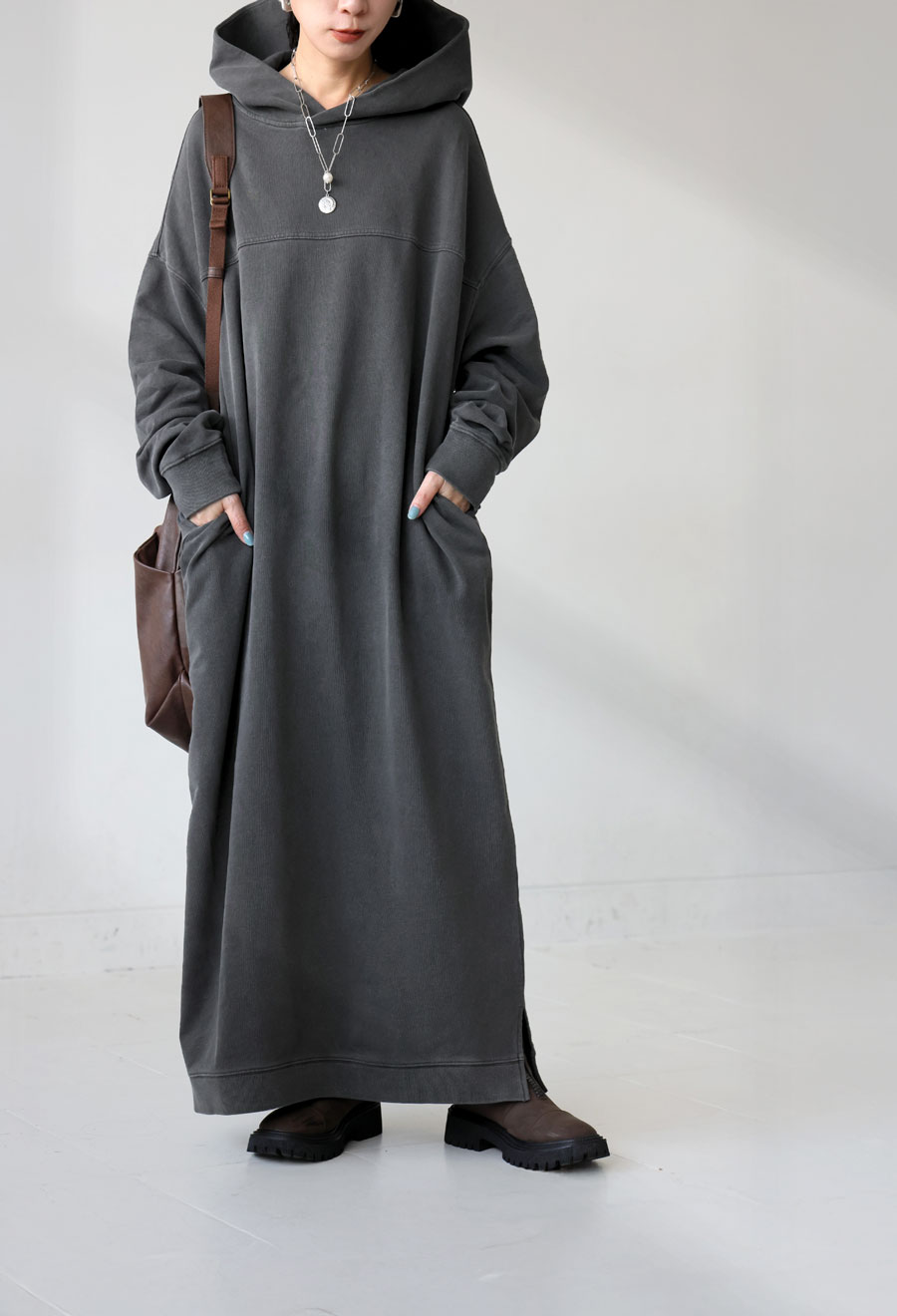 フード付き ロングワンピース レディース ワンピース 送料無料・メール