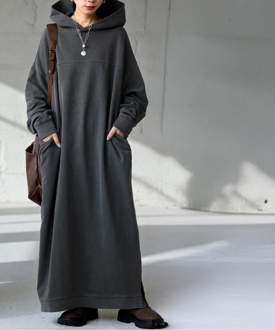 フード付き ロングワンピース レディース ワンピース 送料無料・メール