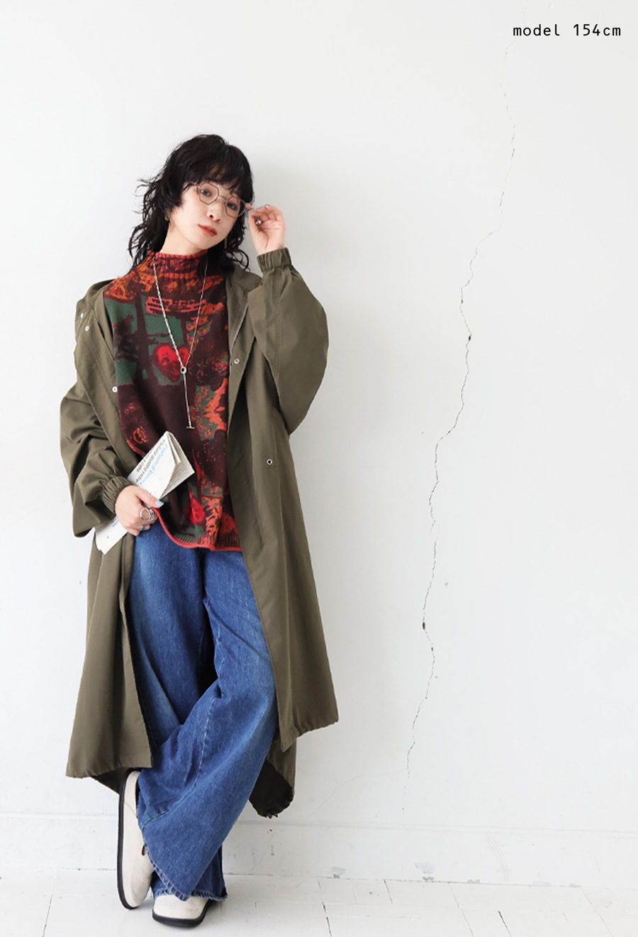 アート柄 ハイネックニット レディース ニット 長袖 送料無料・メール