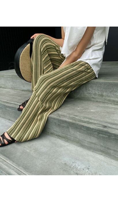 スドーク　ニットパンツ パンツ soduk/スドーク/colored stitch slit knit trousers