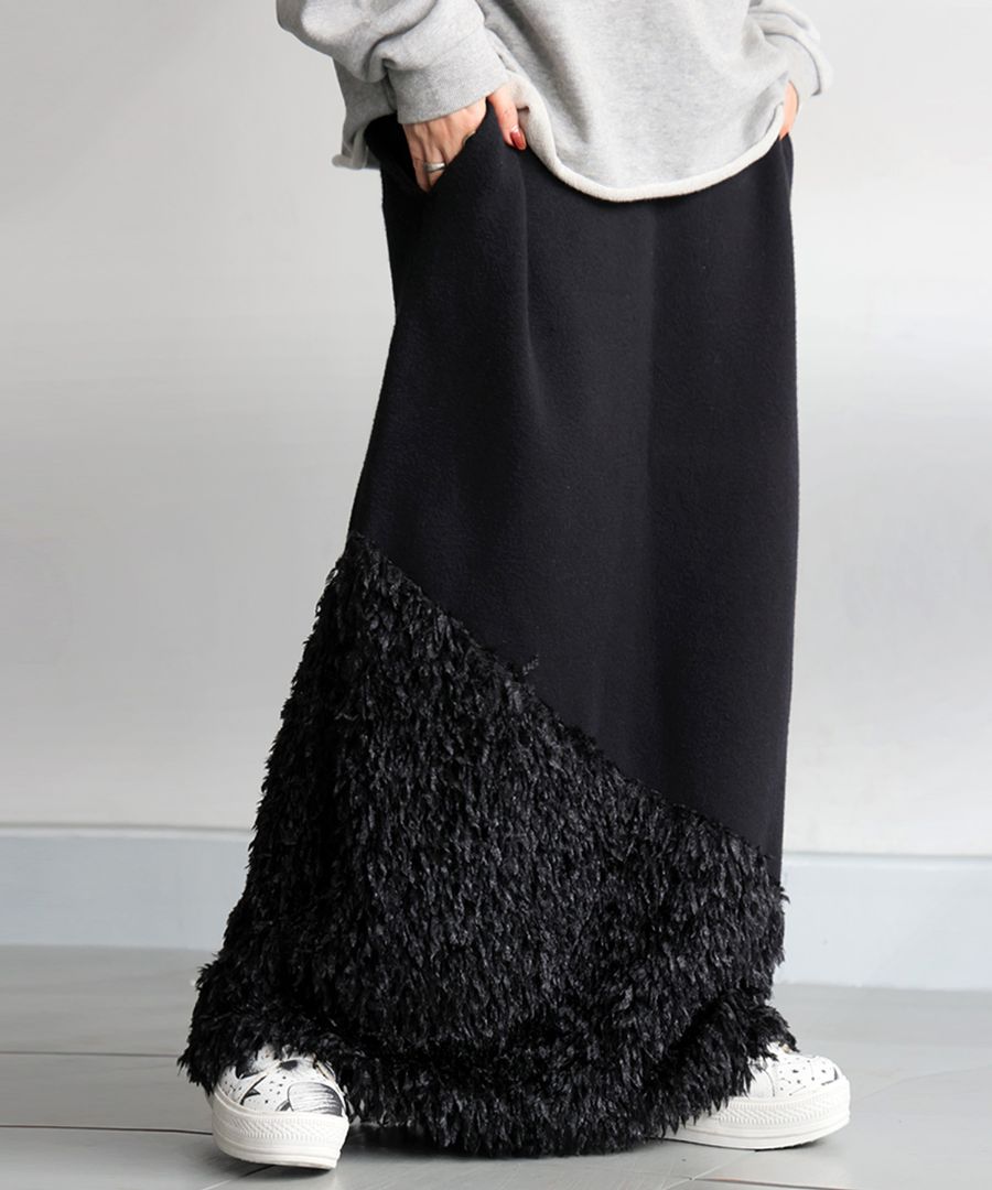 フェザー スカート レディース ロング Iライン 送料無料・再入荷