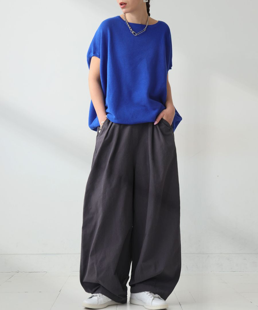 コーデセット ドルマンニット ワイドパンツ ニット パンツ 送料無料