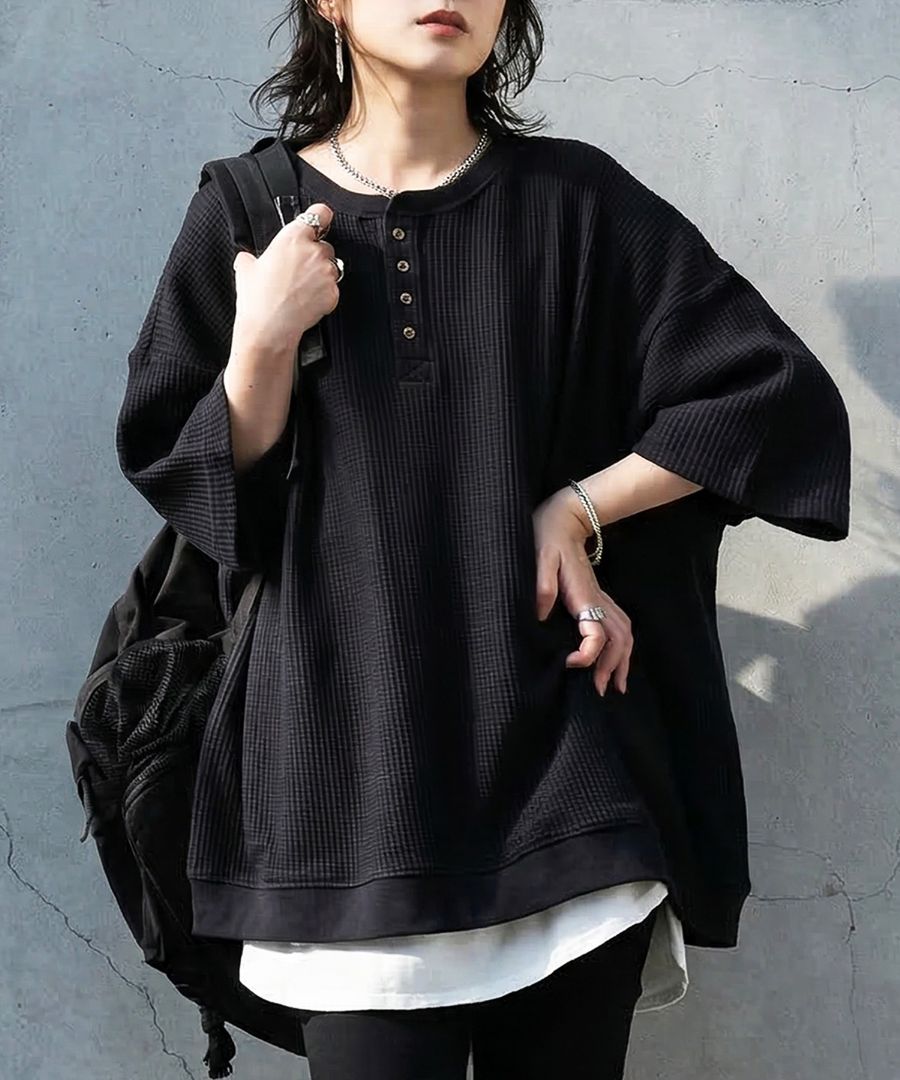 ラフなのに、ちゃんと洒落てる。Tシャツ レディース 半袖 ワッフル 綿