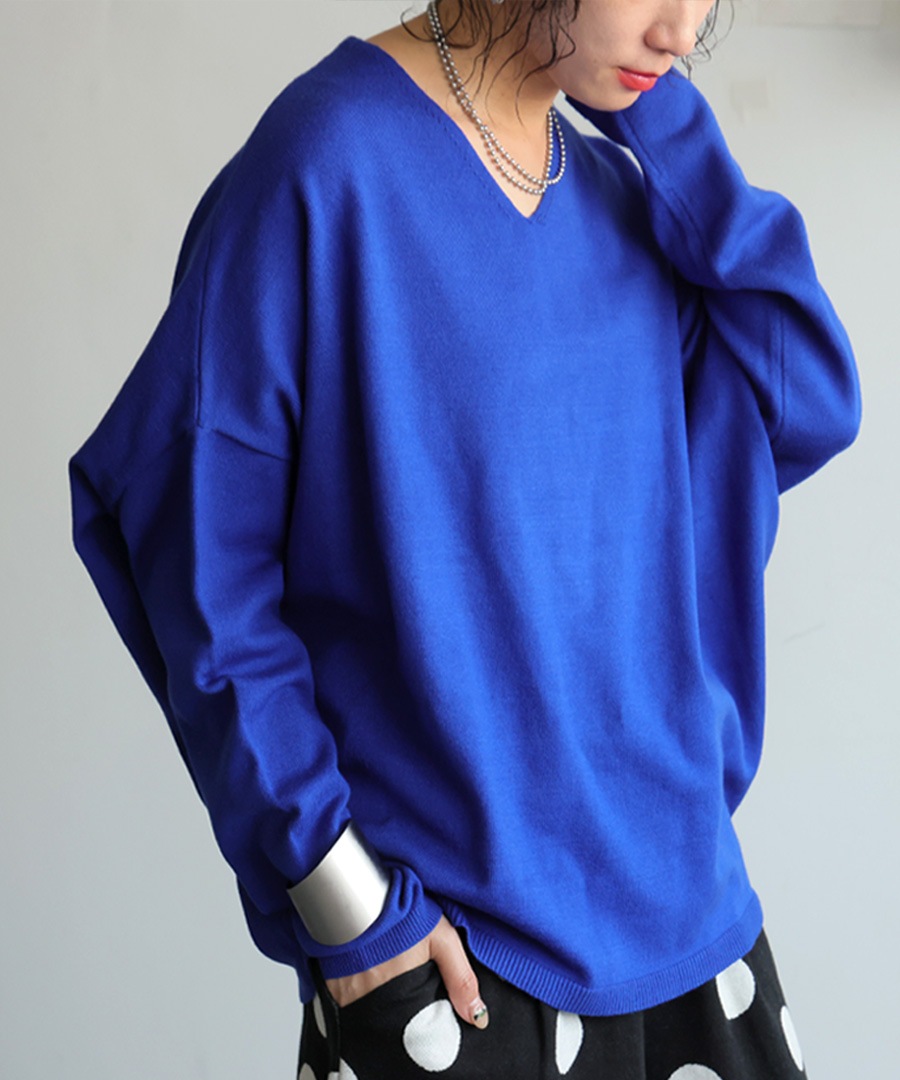 自由区UNFILO☆未使用size44 ブルーニットセットアップ アンフィーロ オオキイサイズ UNFILO L 【STORY×UNFILO