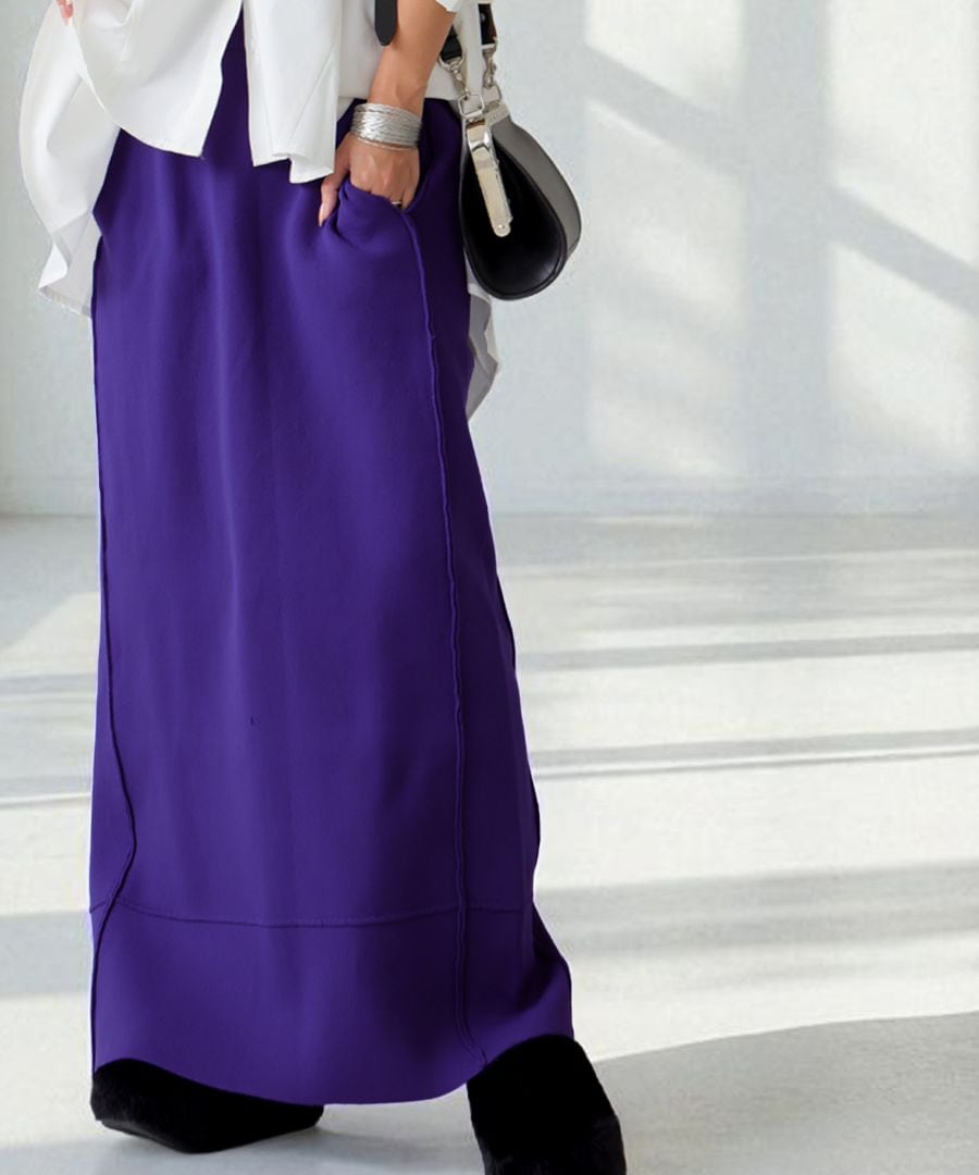 スポンジニット ロングスカート レディース ボトムス 送料無料