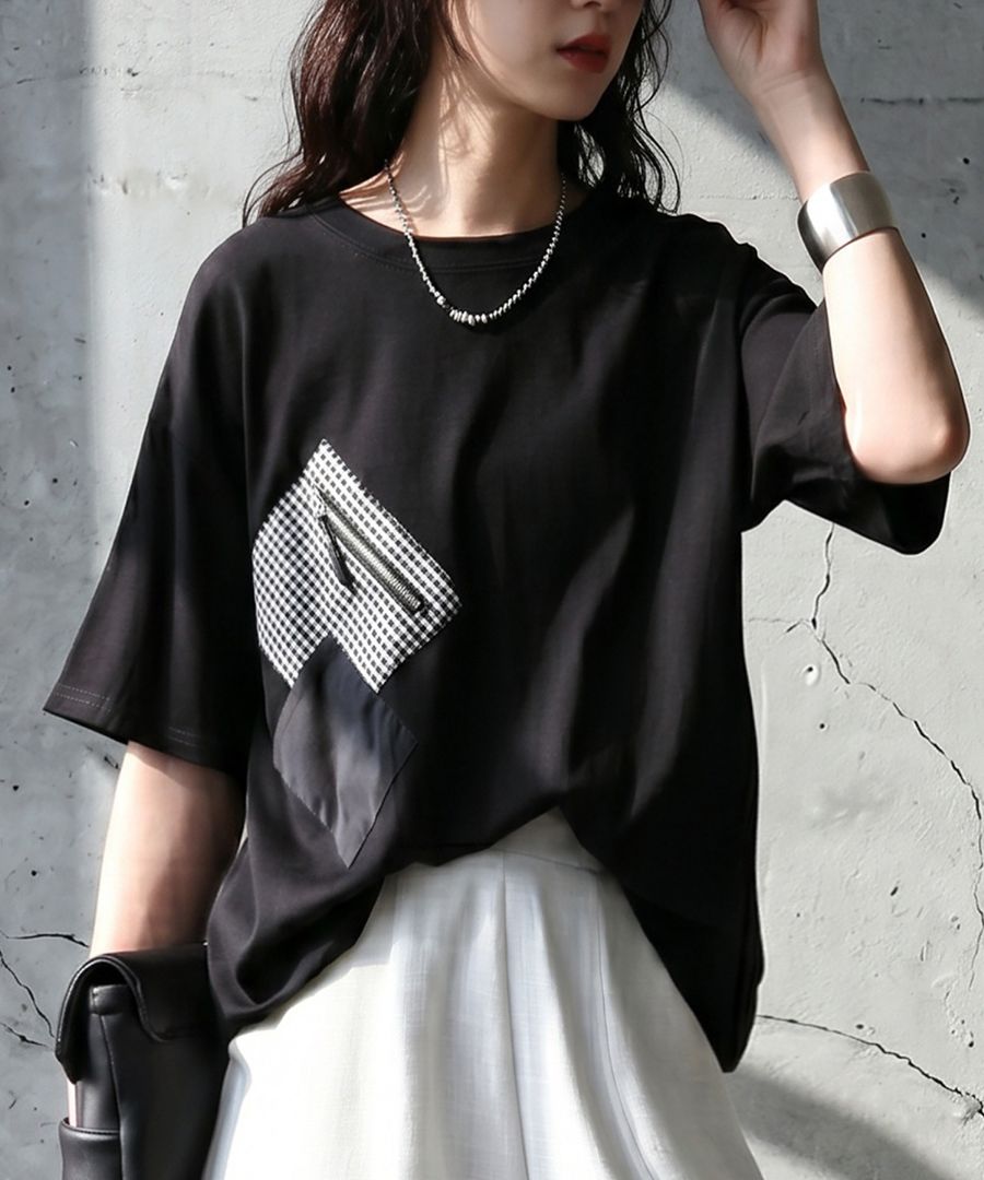 シンプルに、遊びをひとつ。Tシャツ レディース 半袖 カットソー