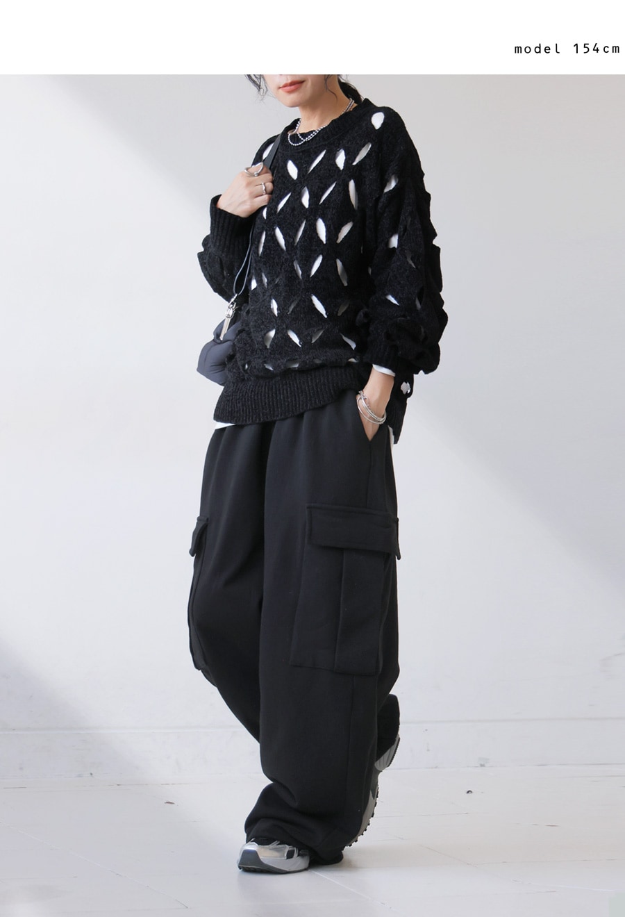 裏毛カーゴワイドパンツ レディース ボトムス パンツ 送料無料・メール