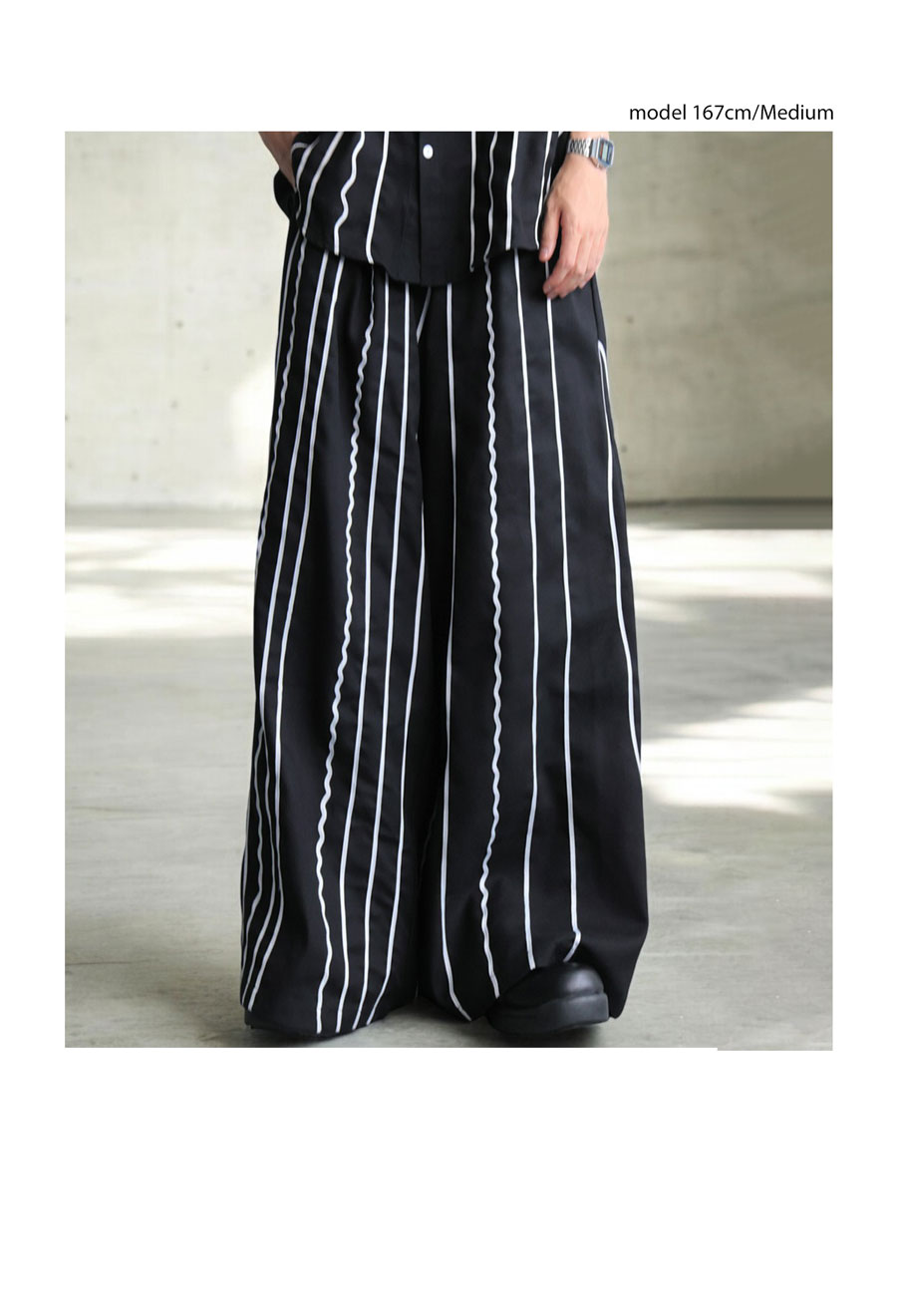 刺繍ライン入り ワイドパンツ メンズ ロング 送料無料・メール便不可