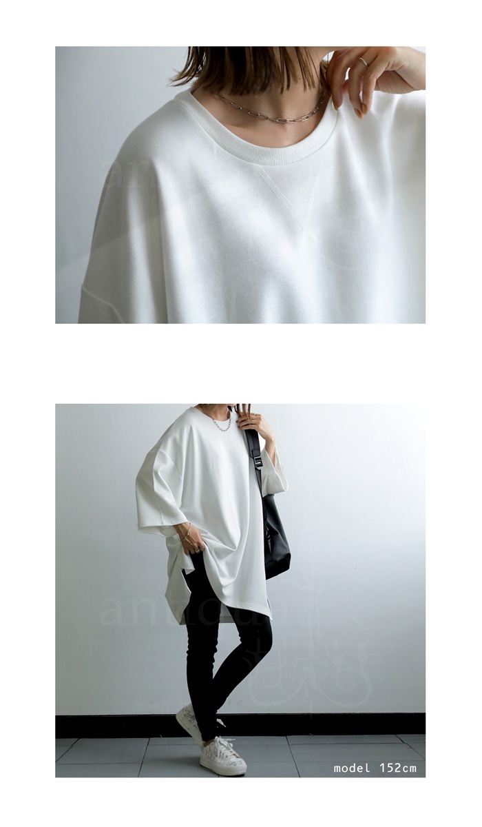 ガゼットポンチカットソー Tシャツ レディース トップス 無地 ・再入荷