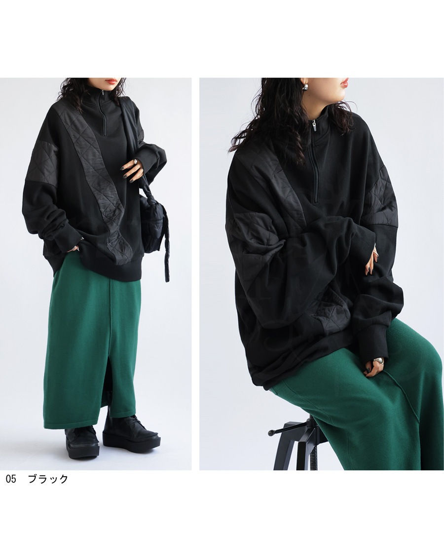 ハーフジッププルオーバー レディース トップス 長袖 送料無料・メール