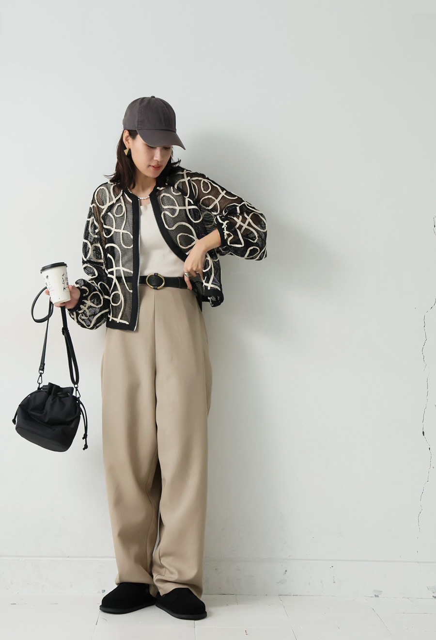 タックデザインパンツ レディース ボトムス ロング 送料無料 ・(500