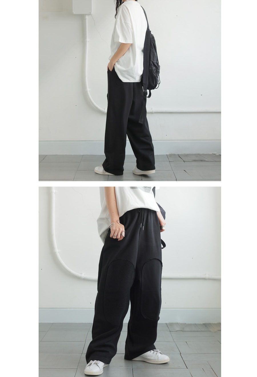 異素材切替スウェットパンツ 異素材スウェットパンツ パンツ レディース 送料無料・再入荷 メール便