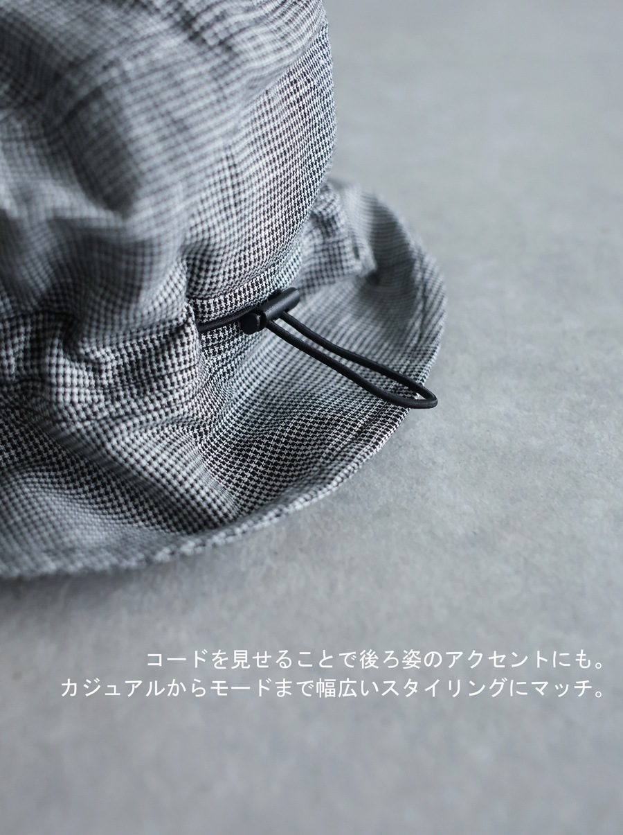 ラフを品よく整える。バケットハット レディース 帽子 千鳥柄 軽量