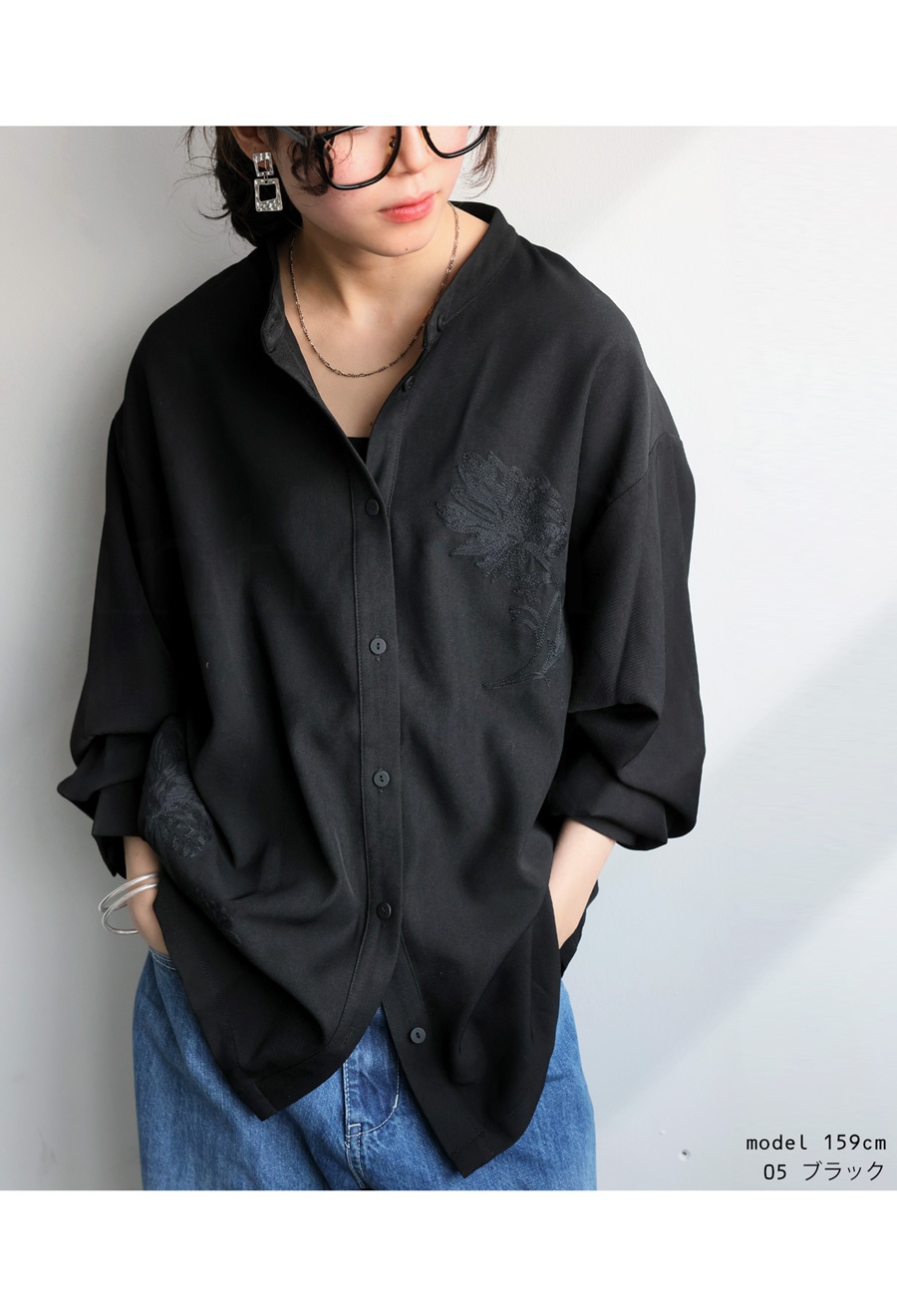 刺繍シャツ シャツ レディース トップス 長袖 送料無料・メール便不可