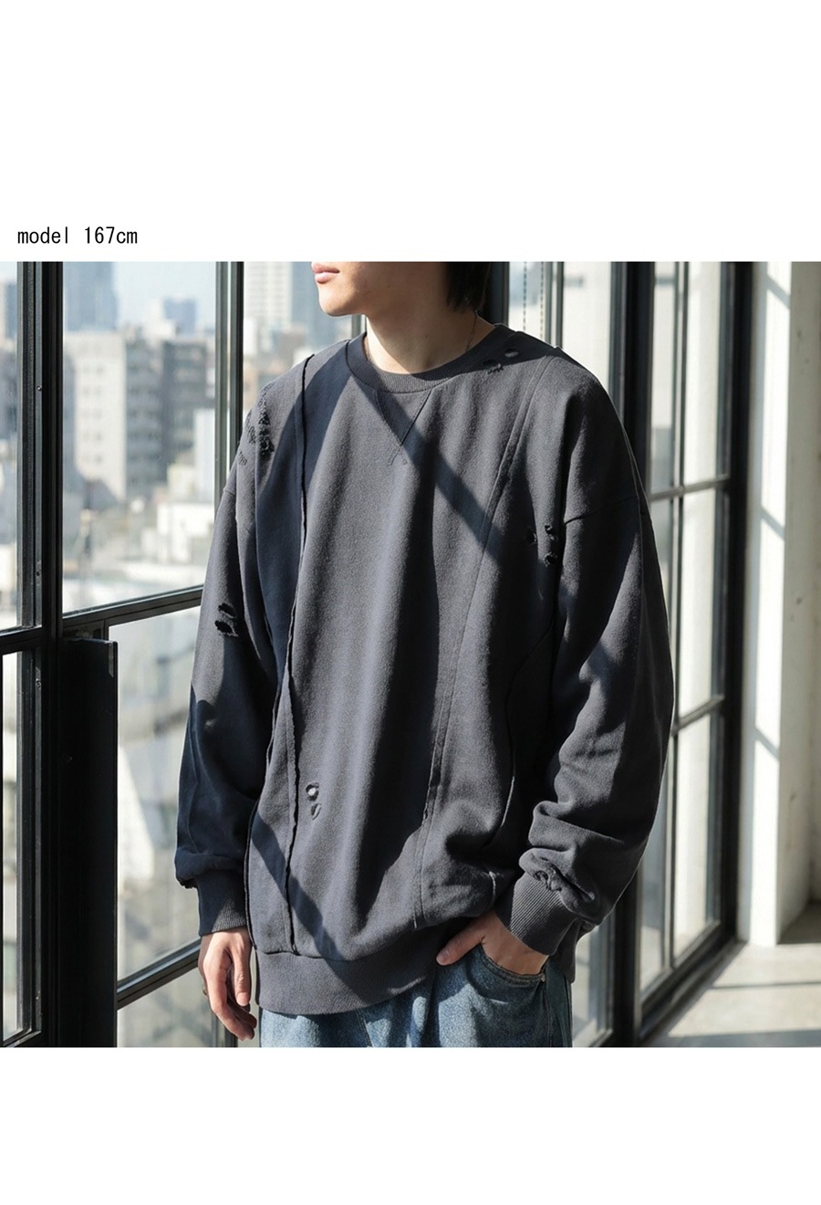 ダメージ加工 トレーナー 2点セット ダメージ加工 スウェット レディース トレーナー 送料無料・メール便