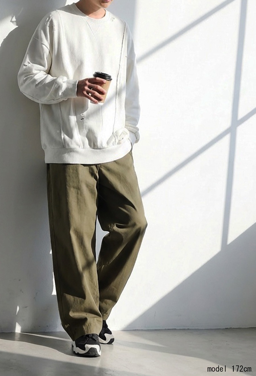 ダメージ加工 スウェット メンズ トレーナー 送料無料・メール便不可