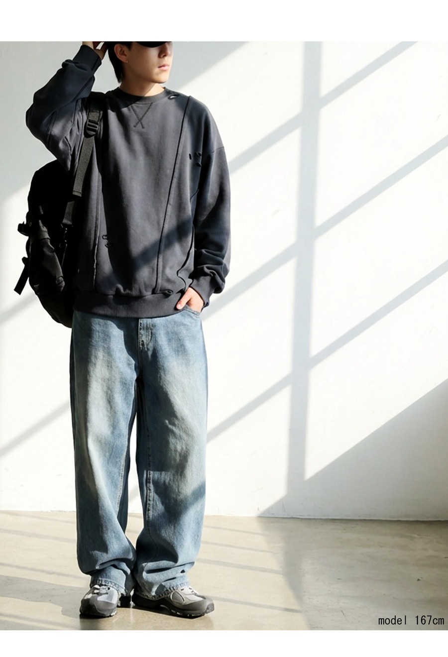 ダメージ加工 トレーナー 2点セット ダメージ加工 スウェット メンズ トレーナー 送料無料・メール便不可