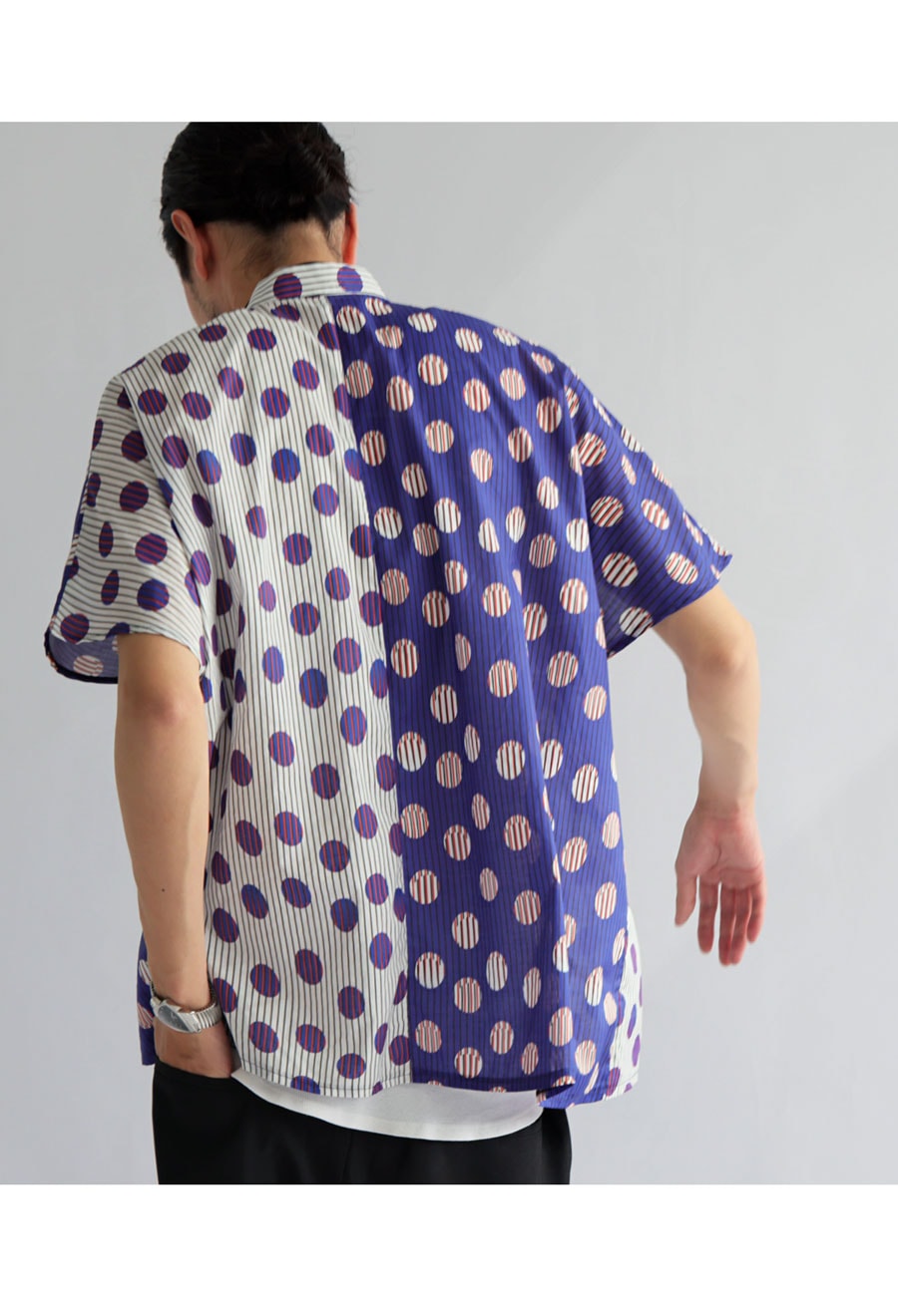 ドットシャツ シャツ メンズ トップス 綿100 半袖 送料無料・再販。(50