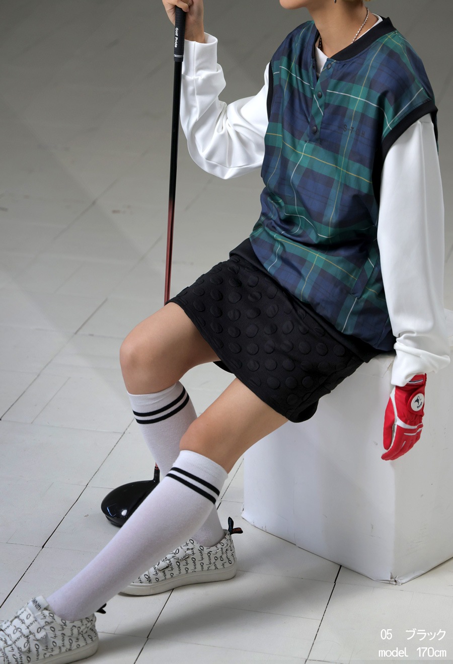 ANTIQUA GOLF×STCH スカート レディース 送料無料・再入荷 メール便