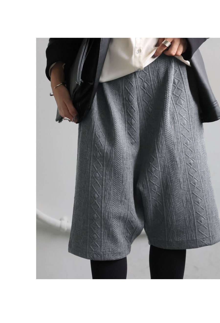 立体柄 サルエルハーフパンツ レディース バレル 送料無料 ・再入荷