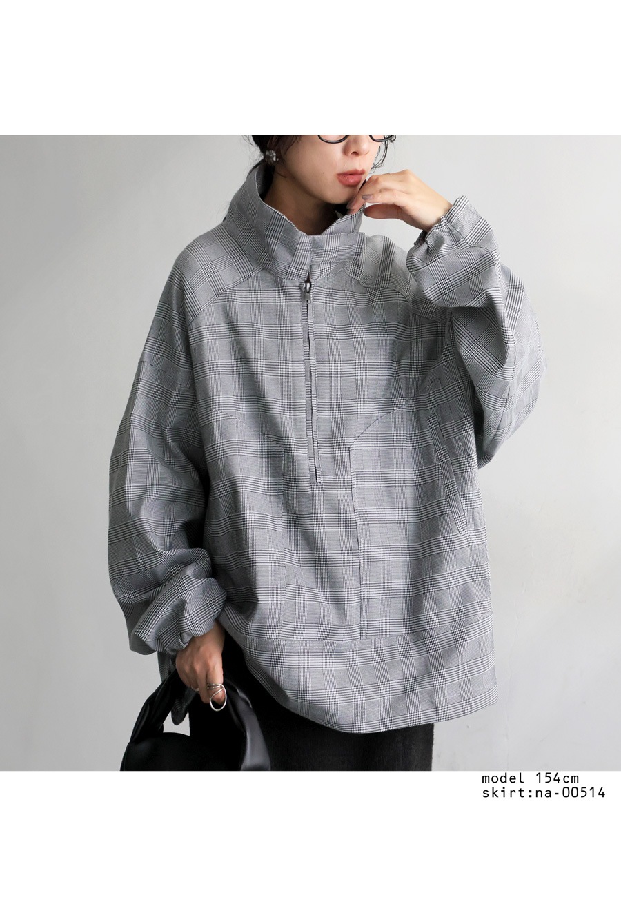 千鳥チェック柄 プルオーバー レディース トップス 送料無料・メール便