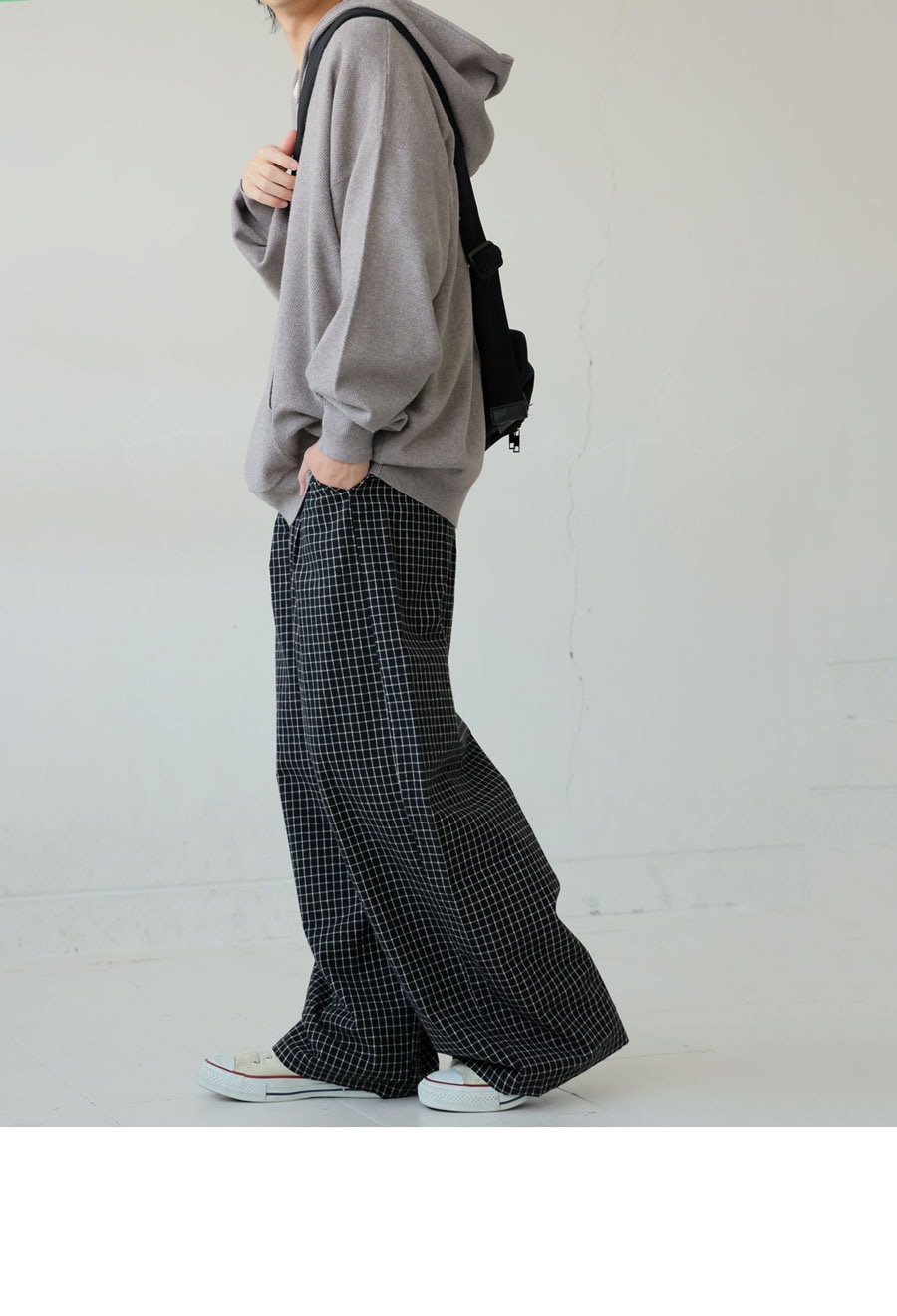 チェック柄 ワイドパンツ メンズ ボトムス 綿100 送料無料・再入荷