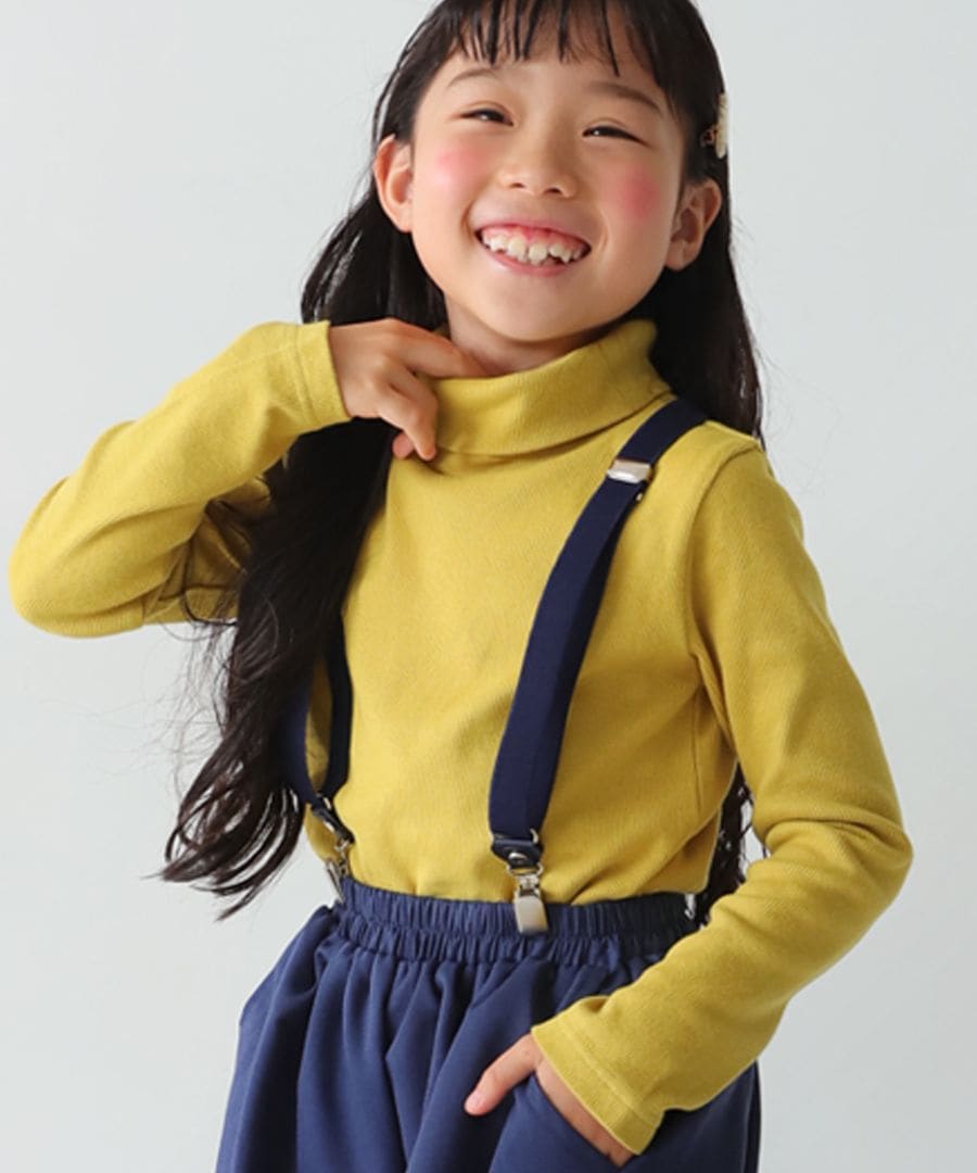 タートルリブトップス トップス キッズ 子供服 長袖 無地・再