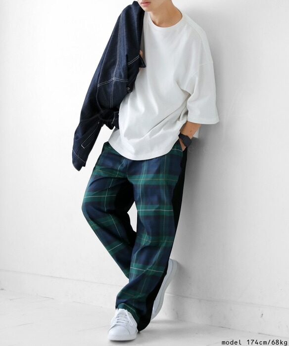 チェックパンツ パンツ メンズ ボトムス ロング 送料無料・再再販