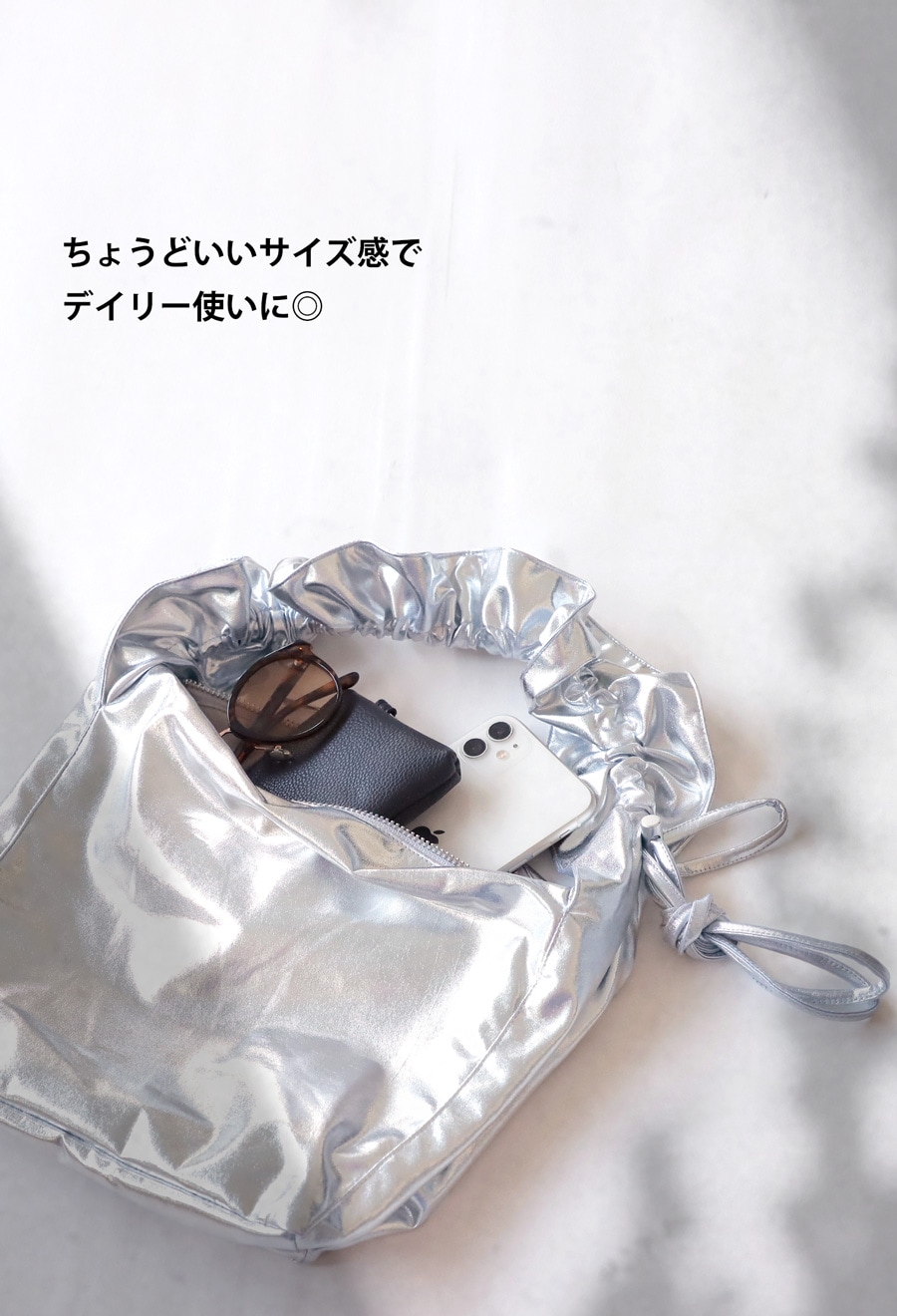 【未使用】CHIEKO+ オリガミショルダーバッグ シルバー 6_000000024272.jpg?1717375175